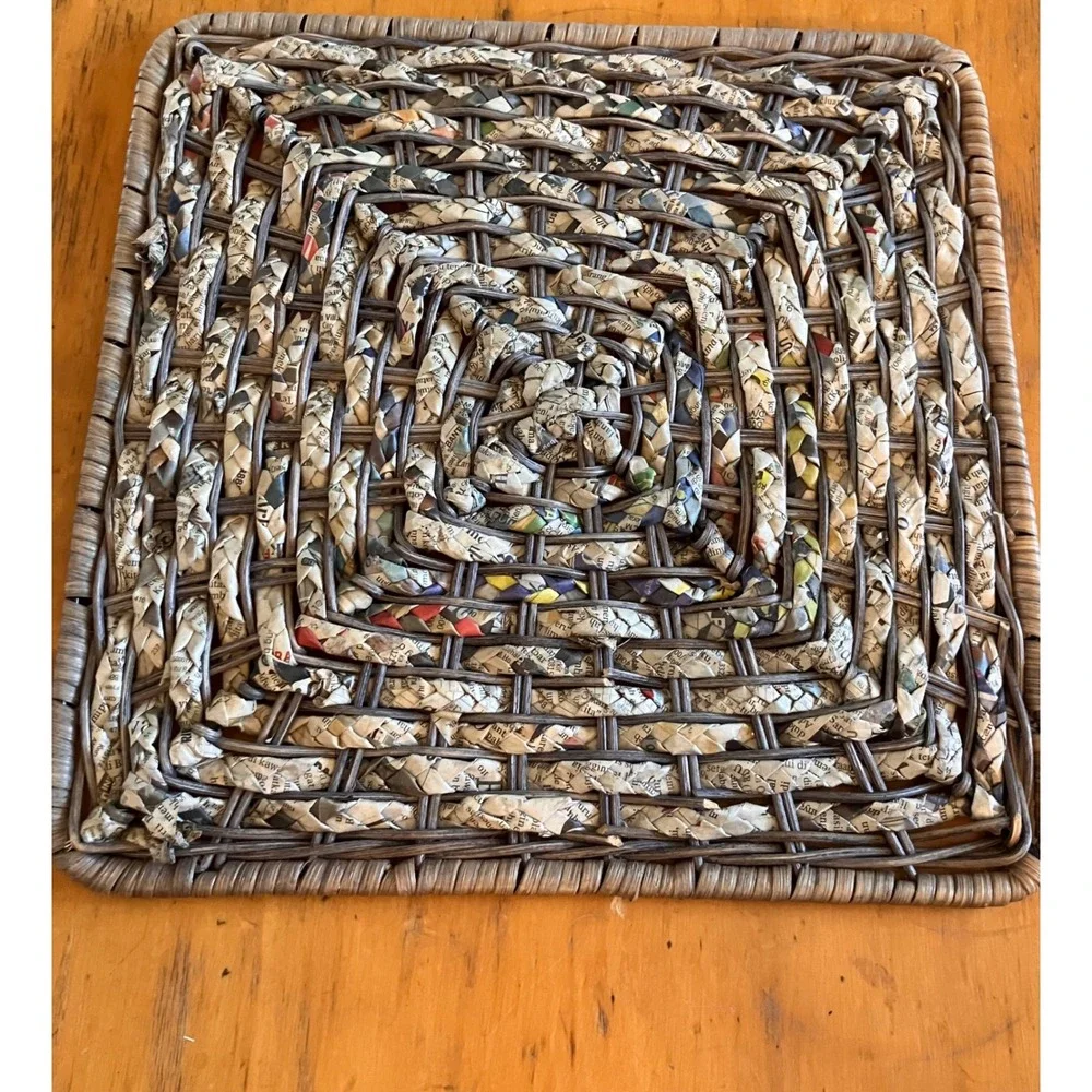 Vintage Woven Newspaper Trivet 11